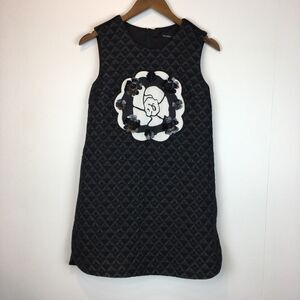 Peacebird Show Mod Shift Dress with Applied Flower Details